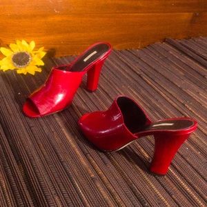 Max Studio red mules
